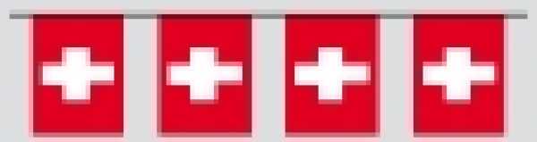Fahnenketten Schweiz, 12 x 24 cm, 5 m, 20 Fahnen