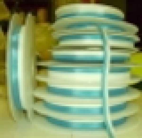 Silk ribbon, blue and white 27 mm, 50 m