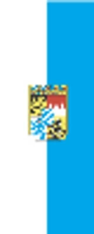 Banner-Fahne 1,20 x 3,00 m,  blau/weiss mit Wappen