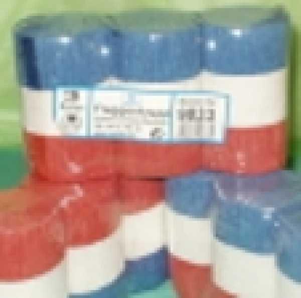 Flag crepe blue-white-red, 10 cm x 10 m