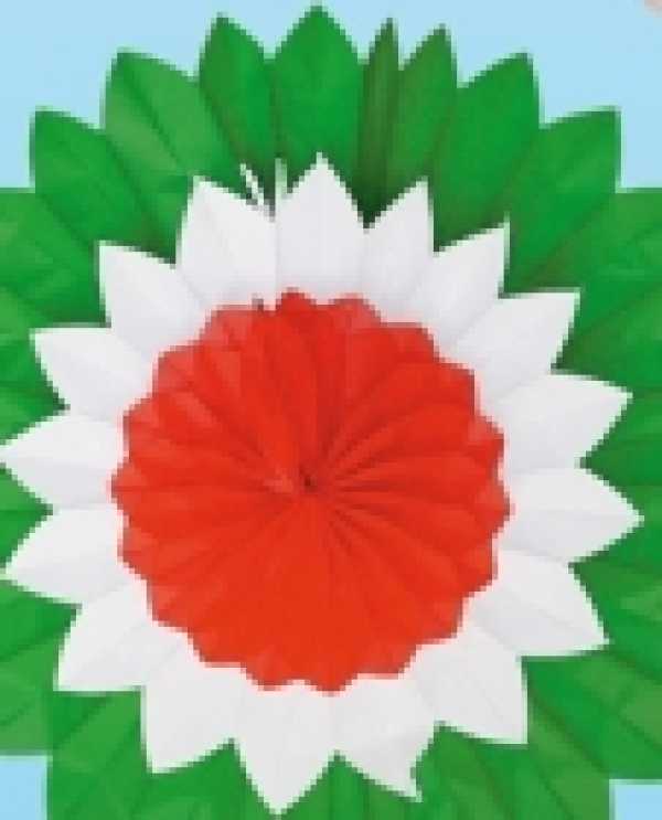 Rosette dreifach,grün-weiß-rot, 150 cm Ø