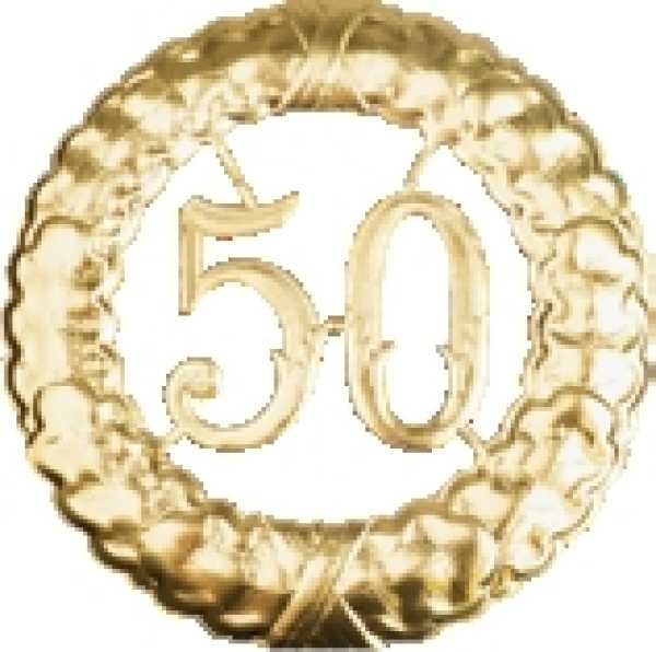 Anniversary Wreath "50", gold, 40 cm Ø