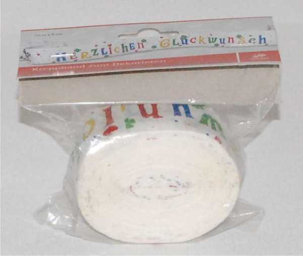 Dekorationskreppband, "Herzlichen Glückwunsch"