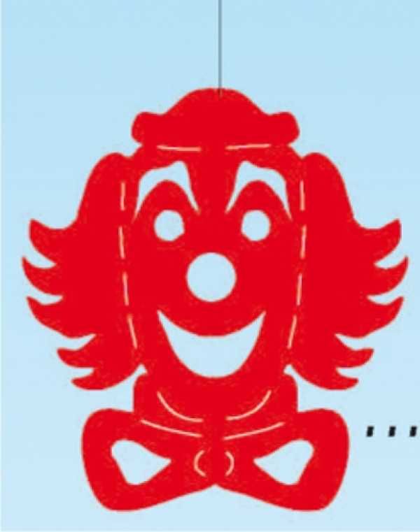 Decorative cardboard Clown 20 cm