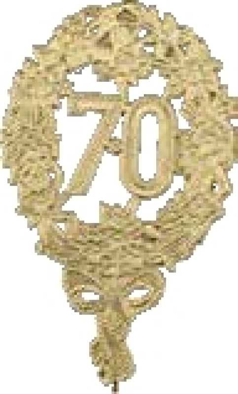 Jubiläumszahl "70" gold 8 x 12 cm