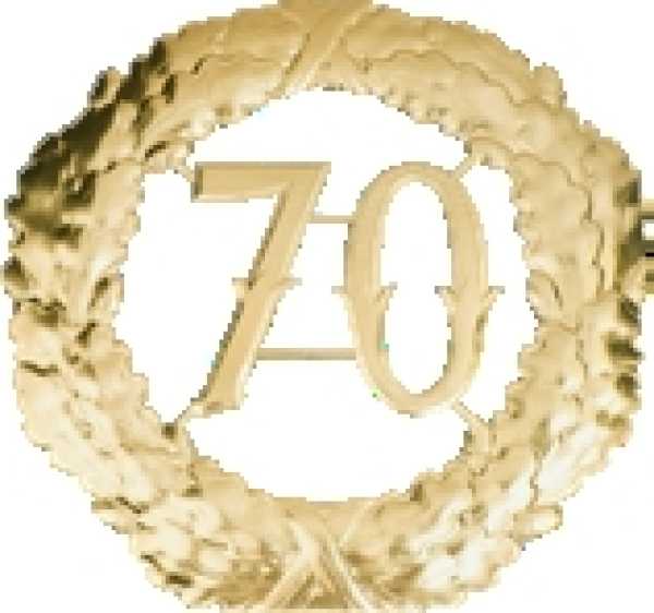 Jubiläumskränze "70", gold, 40 cm Ø