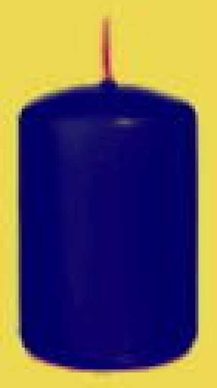 Stumpen-Kerzen Flachkopf, 60 mm hoch, Ø 40 mm, dkl-blau, 24-er Pack