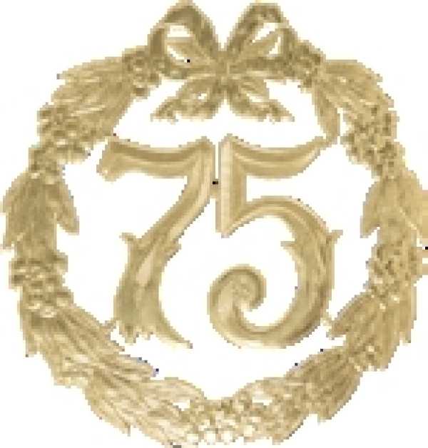 10 Festliche Zahlen "75", gold, 13 cm