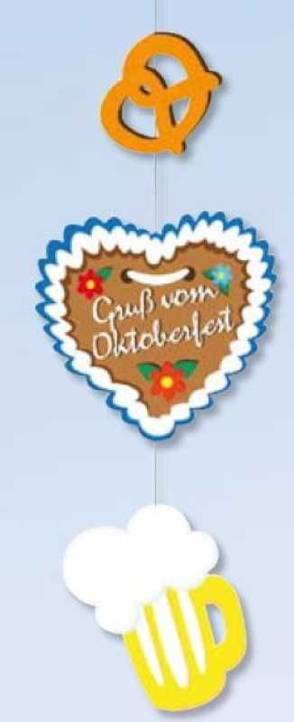 Cover hanger pretzel, gingerbread heart, Beer Stein 85 x 28 cm