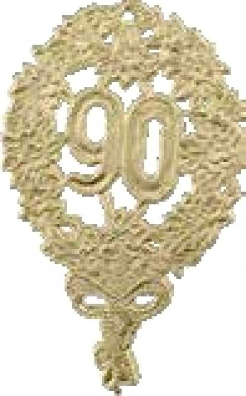 Jubiläumszahl "90" gold 8 x 12 cm