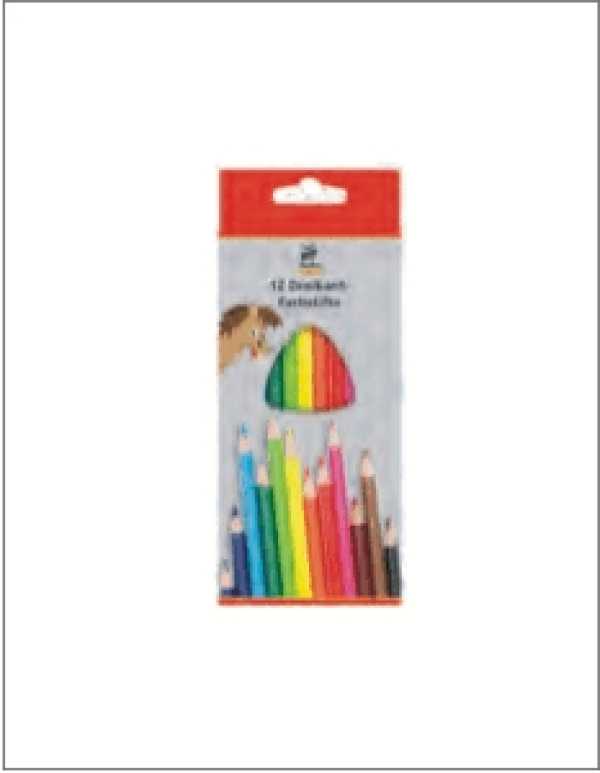 colour pencils, triangular, 12 pieces, full size, colour