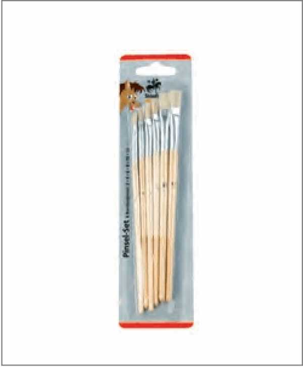 Brush set, 6 bristle brush