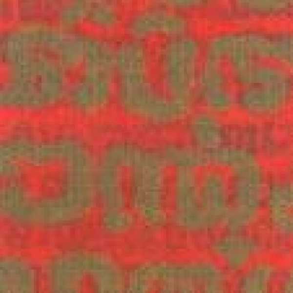 Strohseide Print Letter, 70 x150 cm, rot/gold