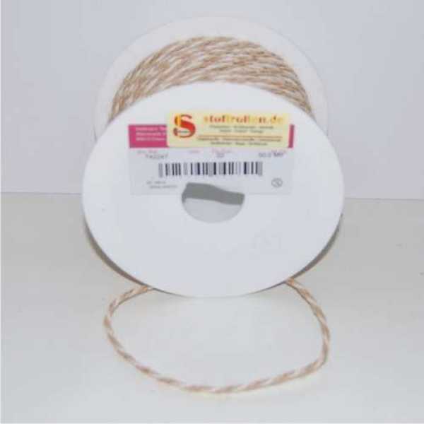 Kordel 3 mm Beige/Weiss