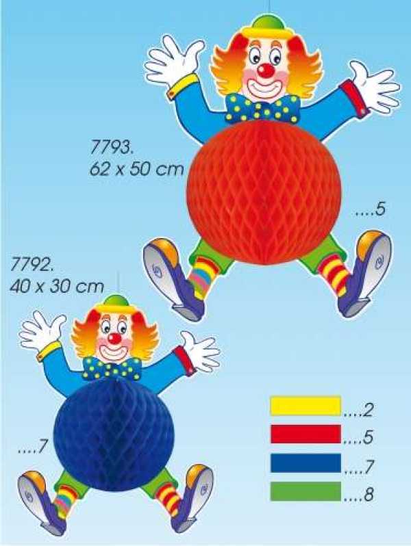 Clown with honeycomb ball 40 cm
