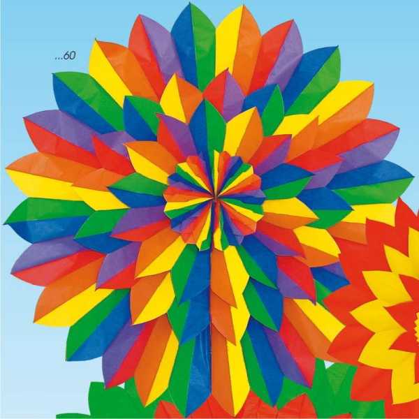 Rosette vierfach Regenbogen 100 cm Ø