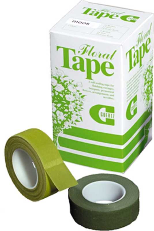 Flower-Tape 13 mm x 27,5 m, dkl-grün, 12 Rollen