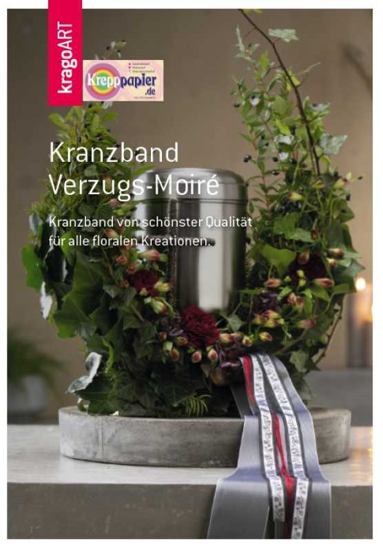 Kranzband Verzugs-Moiré-Uni-Webkante, 125 mm, 25 m