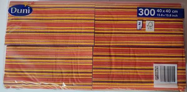 DUNI Zelltuch Motiv-Servietten, Stripes, 40 x 40 , 2-lagig, 1/8 Falz, 300 Stück