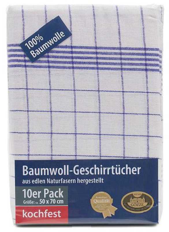 Cotton kitchen towel tea towel 50/70, blue