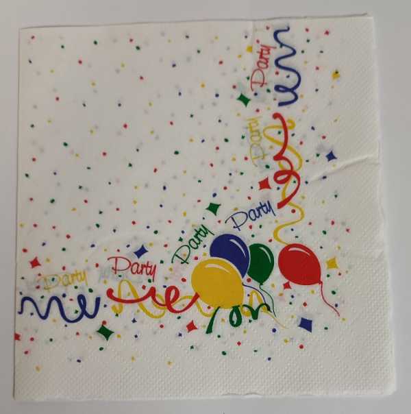 Serviette "Party" Luftballons, 33 x 33 cm