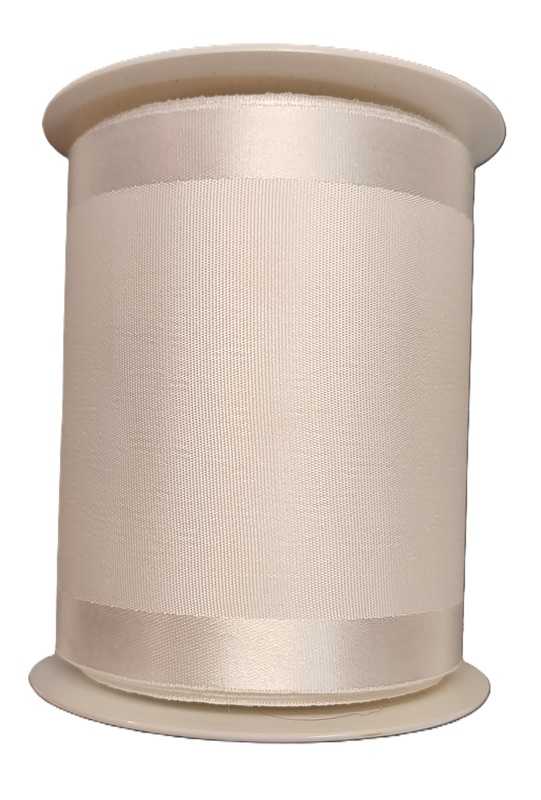 Table ribbon with satin edge, 100 mm wide, 15 m, white