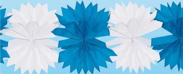 Kreuzgirlande, weiss-blau 4 m, 25/25 cm