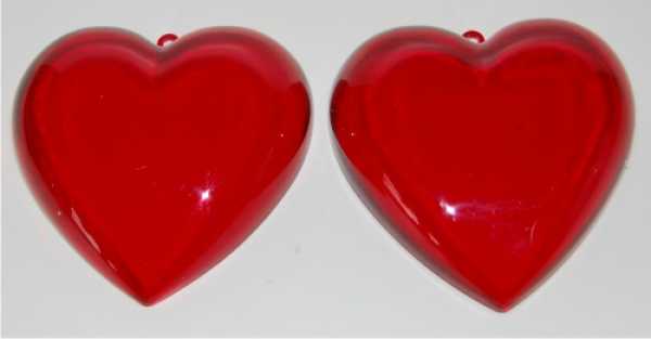 Dekorationsherzen, 100 mm, rot transparent