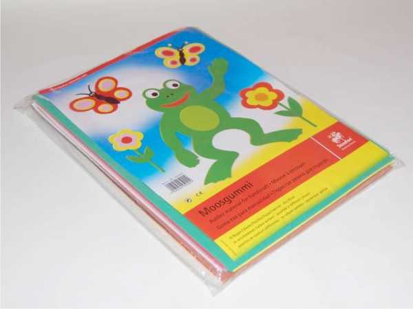Moosgummi, Set, 10 Farben sort., 20x30cm