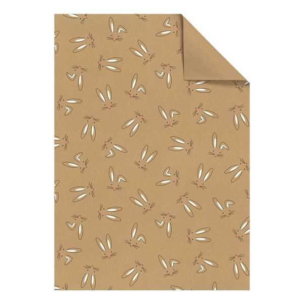 25 x Geschenpapier-Bogen „Bunny“ 100 x 70 cm weiss