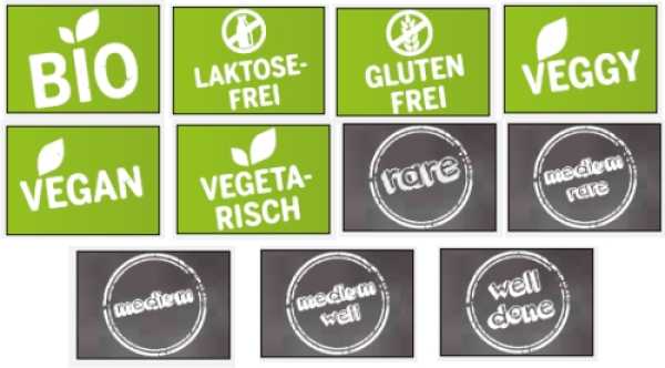 Mini flags menu stickers food marking, 50 pieces