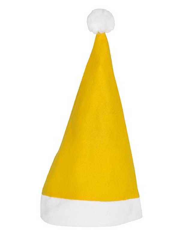 Santa Claus hat yellow/white 30 x 38 cm