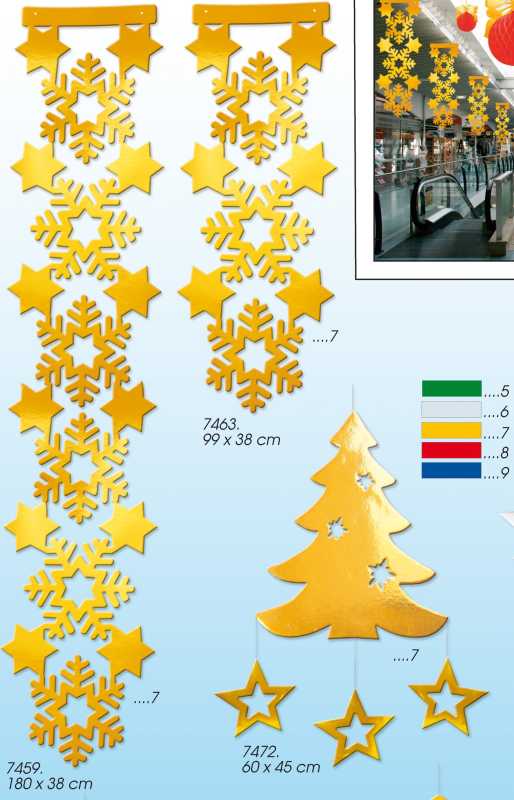 Schneesternbanner Metallkarton 38 x 99 cm