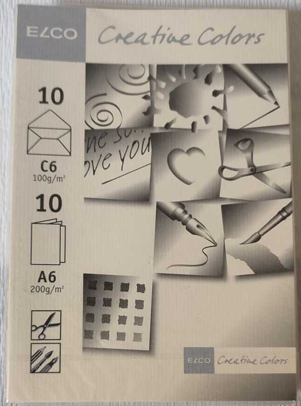 Briefhülle C6 charmois, 80 g/m², gummiert, mit Klappkarte A6 und Einleger,10 Stück im Pack
