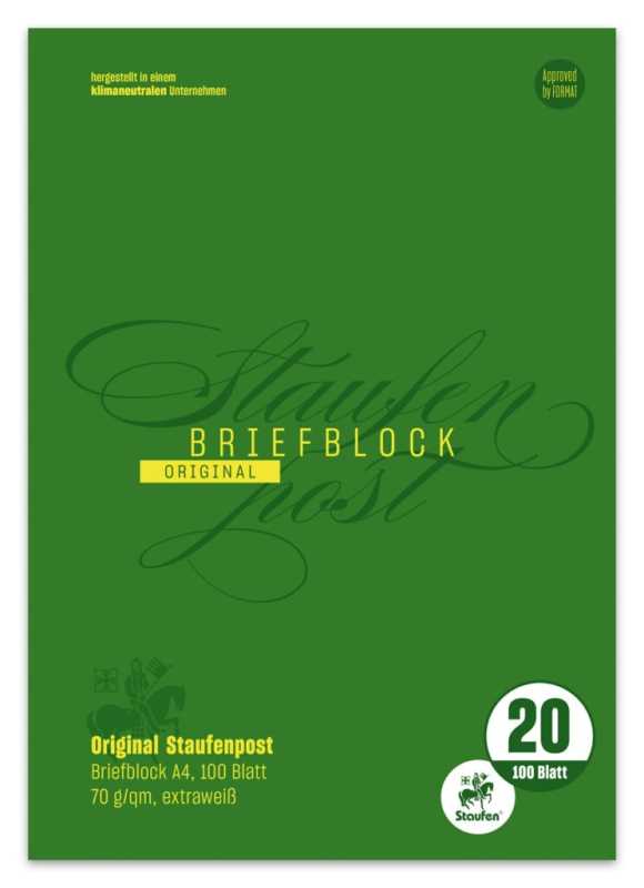 10 x Style Briefblock Lin28 A4 50 Blatt 70g/qm 5mm kariert mit RL 4-Loch