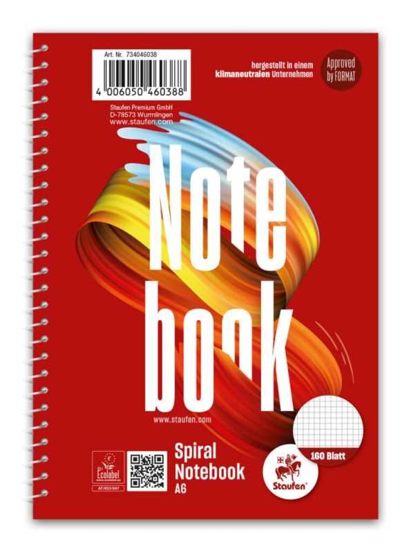 5 x Style Notebook Lin22 A6 160 Blatt 70g/qm 5mm kariert
