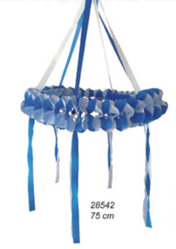 Tissue paper wreaths, 75 cm Ø, bayr. duo-white-blue