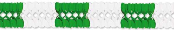 Zwei-Color-Seidenpapiergirlande, grün/weiss 10 m, 16 cm Ø
