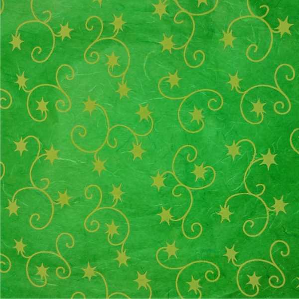 Strohseide Creole Star, 50 x 70 cm, grün, 10 Bogen
