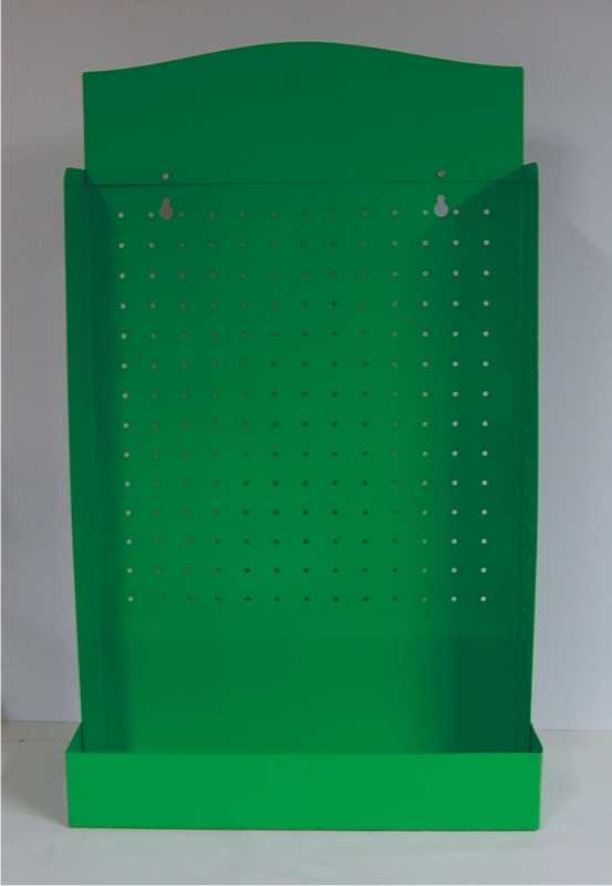 Lochblech- Wand-/Thekenständer mit Rundlochung 430/600 grün