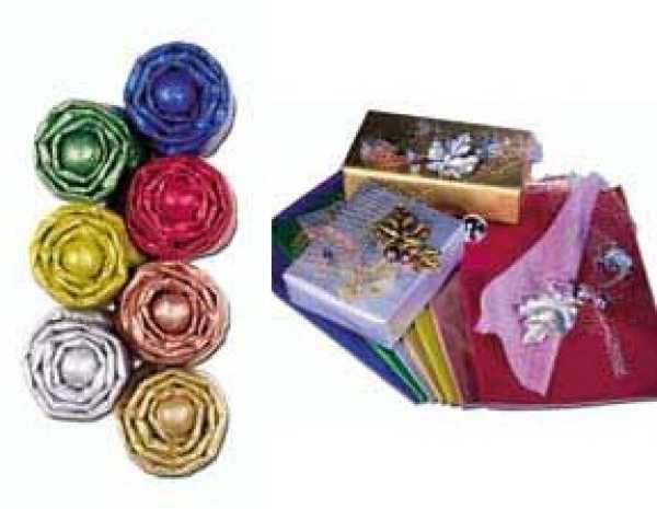 Seidenpapier Noblesse metallic, Display-Karton sortiert, 50 cm x 5 m