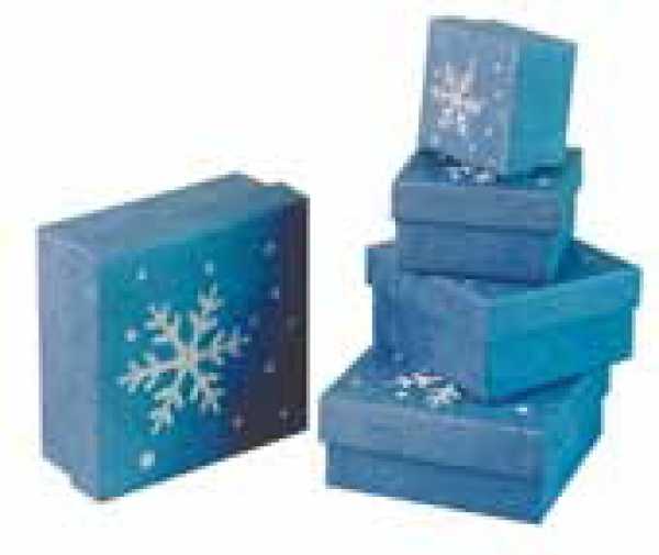 Pulsar Boxen-Set Schneekristall, Naturpapier, marine, 5in1
