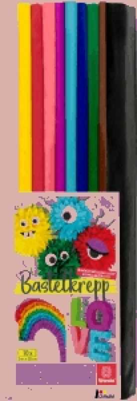 Feinkrepp, Bastelpackung 50 x 200 cm , 10 Rollen, sortiert