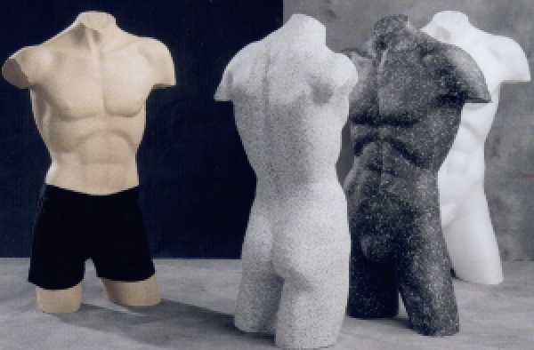 Herren-Torso, "antik", weiß