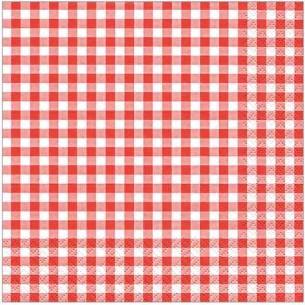 Serviette Karo red, 33 x 33 cm