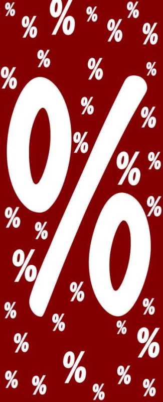 Dekobanner "%", 75 x 180 cm