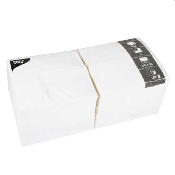 Servietten, 3-lagig 1/8-Falz 33 cm x 33 cm weiss