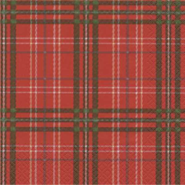 Serviette Scottish Chreck red, 33 x 33 cm