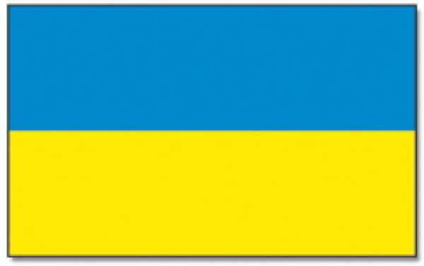 Stockfahne Stoff, ca. 30 x 45 cm, Ukraine