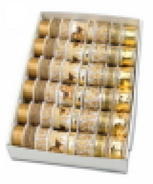 Geschenkband-Box Weihnachten, gold, sortiert 48 Rollen